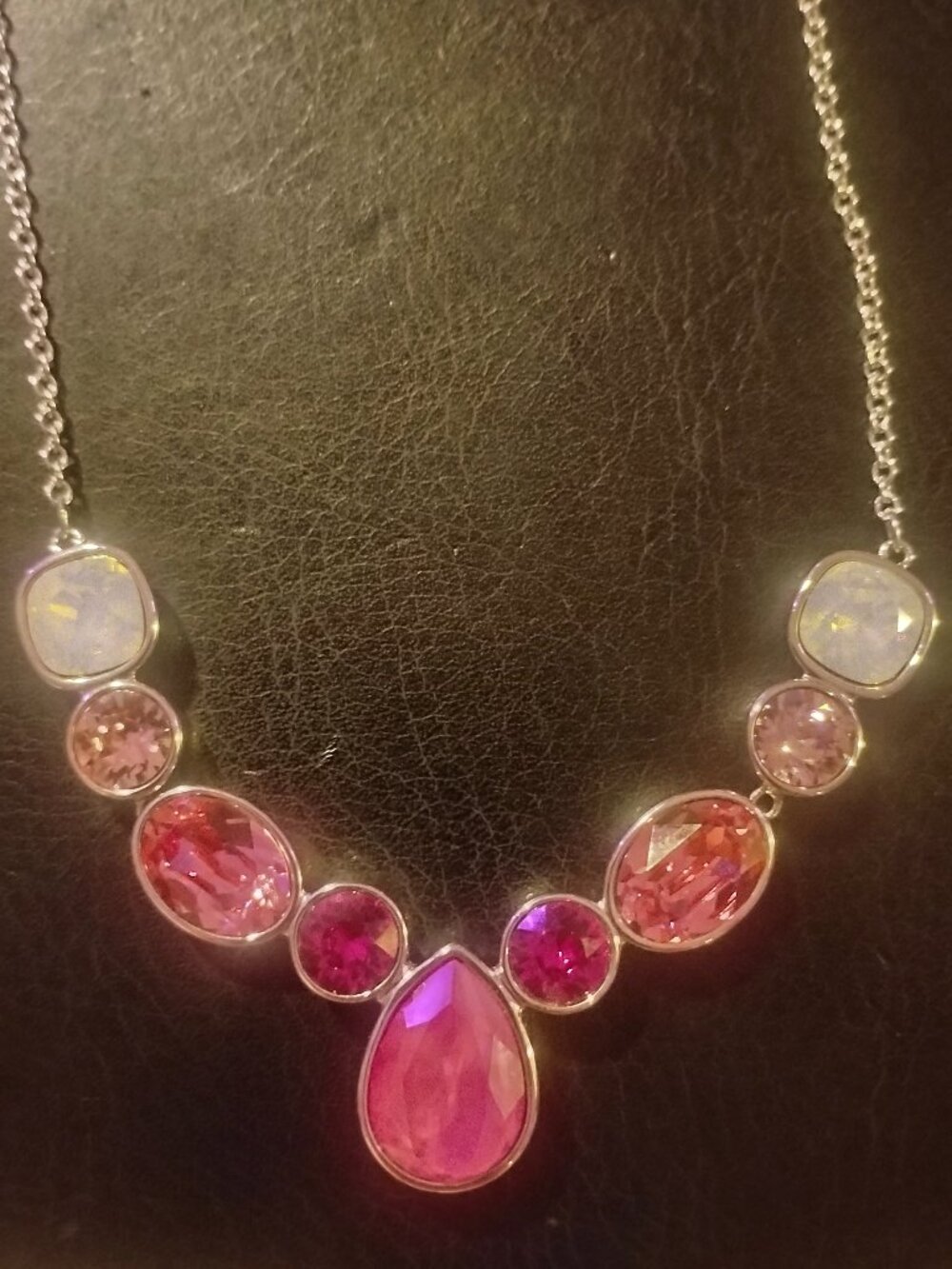 Touchstone Crystal by Swarovski Rose Garden necklace feat. pink/white crystals.